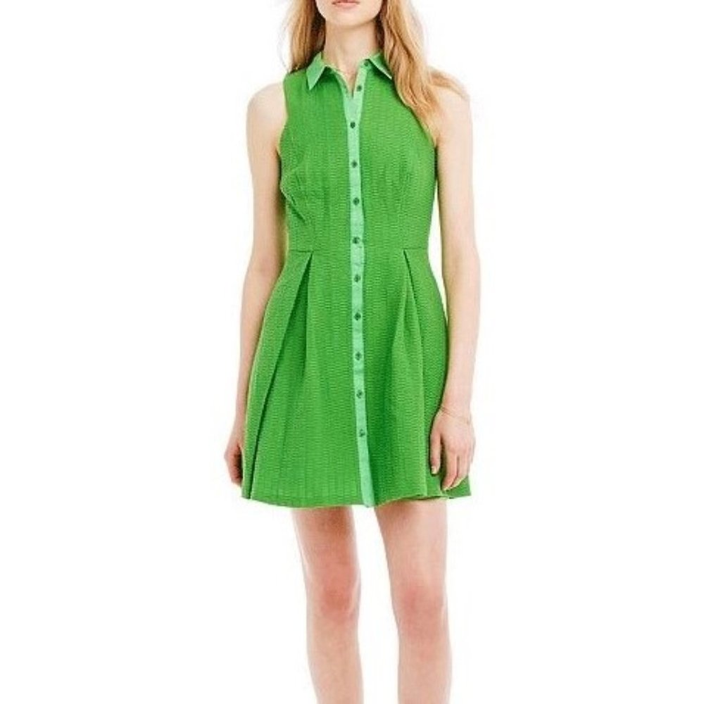 Armani Exchange Textured Fit & Flare Shirtdress